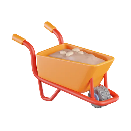 Wheelbarrow  3D Icon