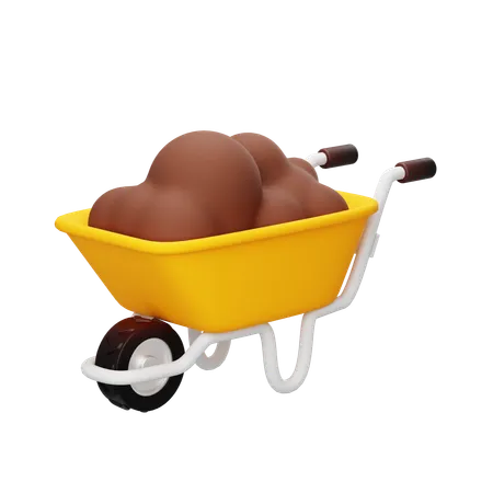 Wheelbarrow  3D Icon