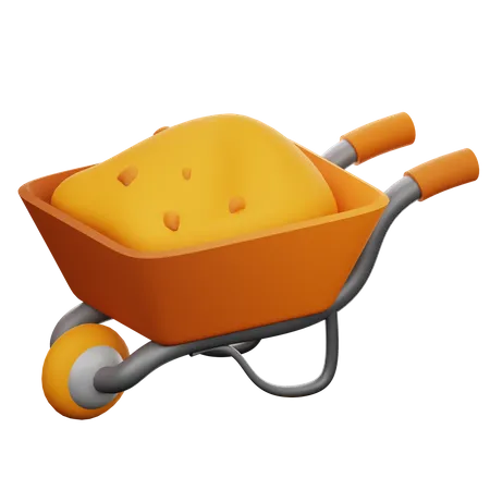 Wheelbarrow  3D Icon