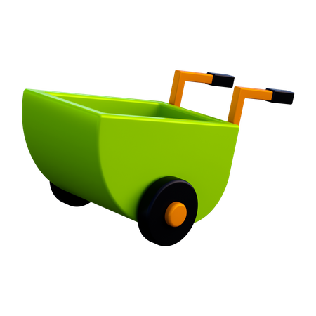 Wheelbarrow 3D Illustration