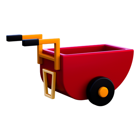 Wheelbarrow 3D Illustration