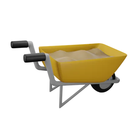 Wheelbarrow  3D Icon