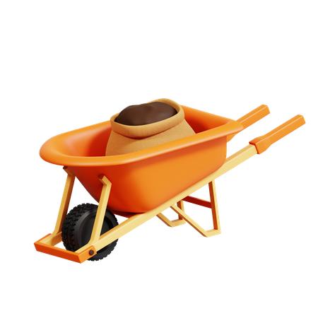 Wheelbarrow 3D Icon