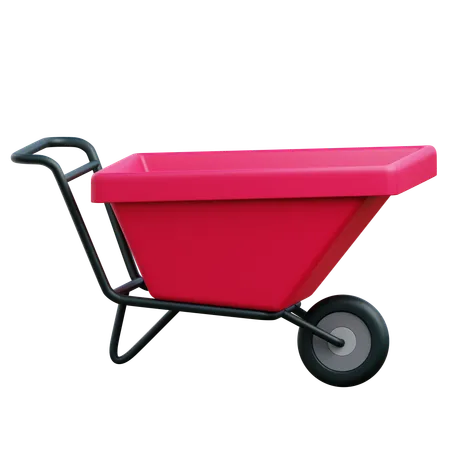 3 D Wheelbarrow With Transparent Background 3D Icon
