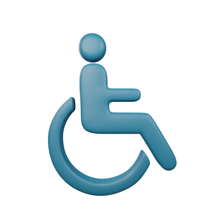 Wheelchair Sign 3D Icon