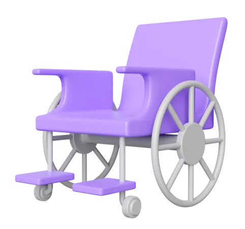 3 D Wheelchair Empty Isolated 3D Icon