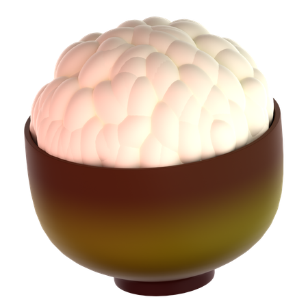 Whimsical Rice Bowl  3D Icon