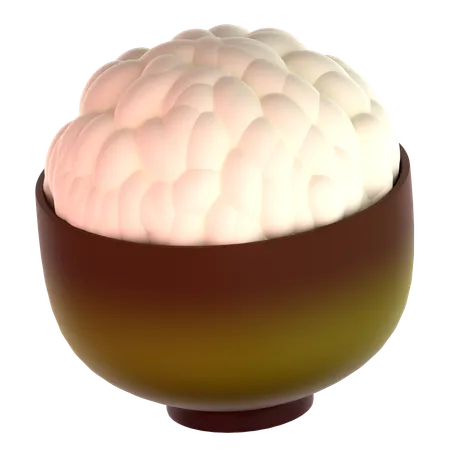 Whimsical Rice Bowl  3D Icon