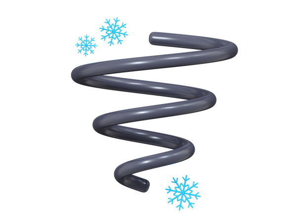Whirlwind With Snowflakes  3D Icon