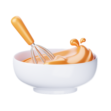 Whisk And Mixing Bowl  3D Icon