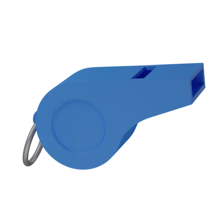 A Blue Whistle With A Silver Ring 3D Icon