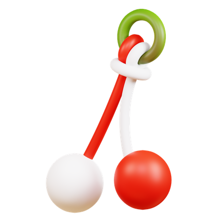 White and Red Clackers Ball  3D Icon
