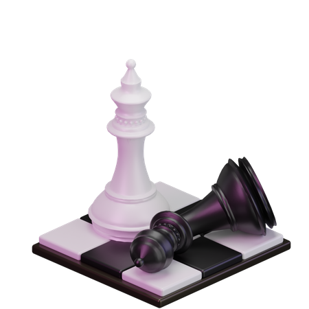 White Bishop kill Black Bishop  3D Icon