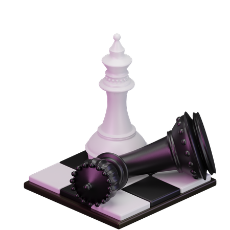 White Bishop kill Black King  3D Icon