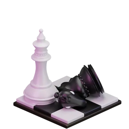 White Bishop kill Black Knight  3D Icon