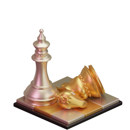 White Bishop kill Black Knight  3D Icon