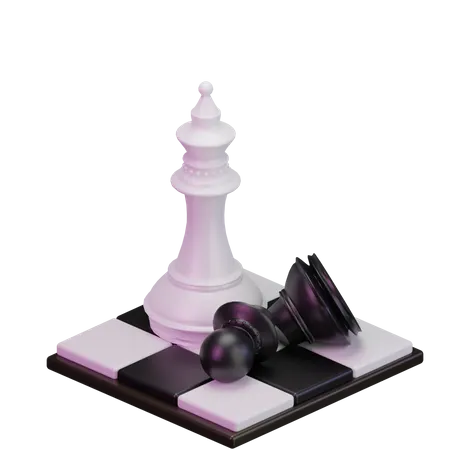 White Bishop kill Black pawn 3D Icon