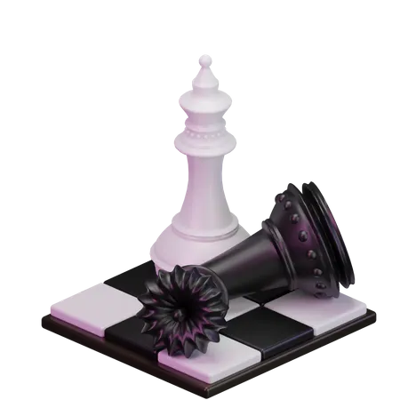 White Bishop kill Black Queen  3D Icon