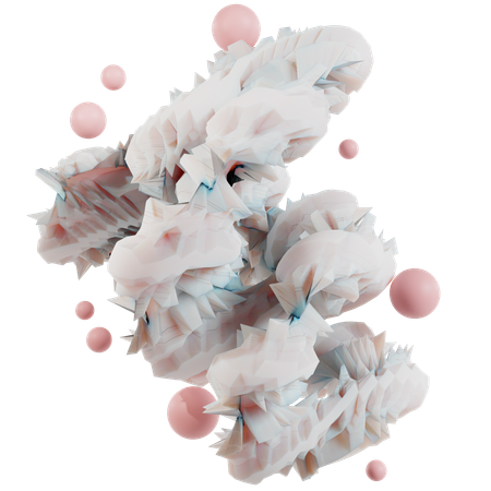 White Blue Abstract Geometric  3D Icon