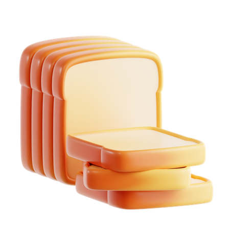 White Bread  3D Icon