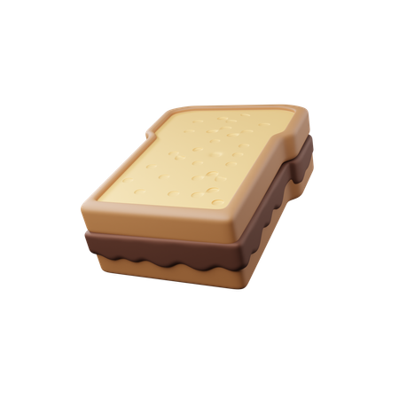 White bread and chocolate  3D Icon