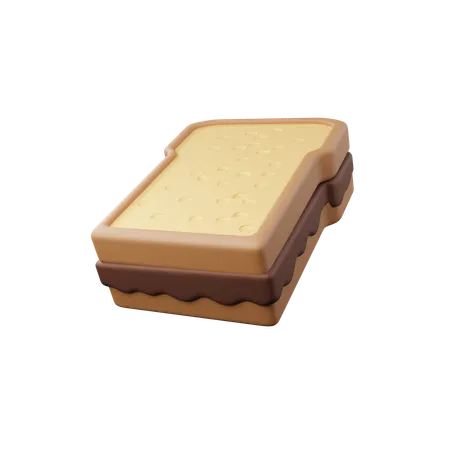 White bread and chocolate  3D Icon