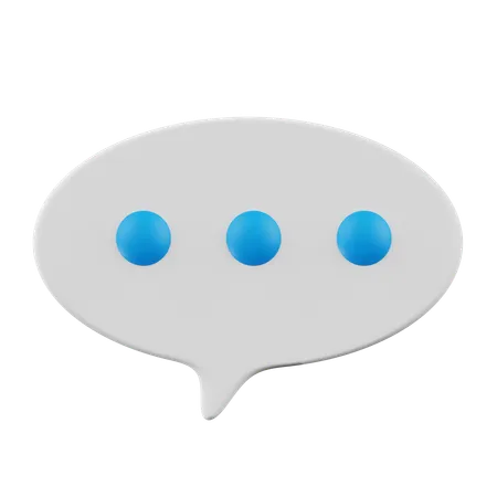 White Buble Chat With Blue Combination  3D Icon
