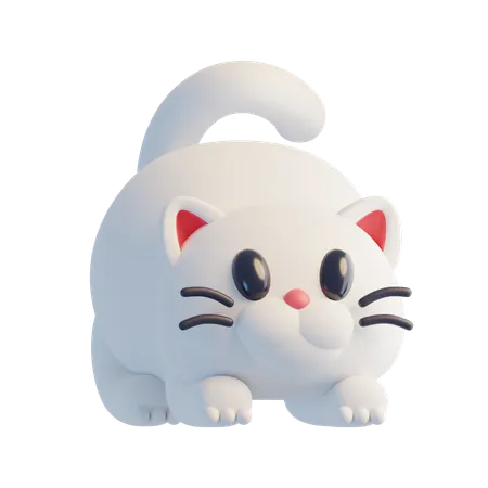 白い猫  3D Icon