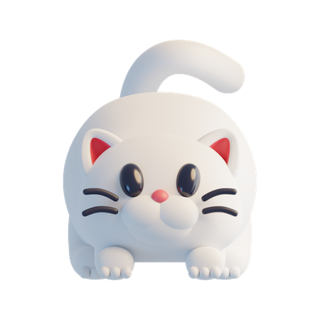 白い猫  3D Icon