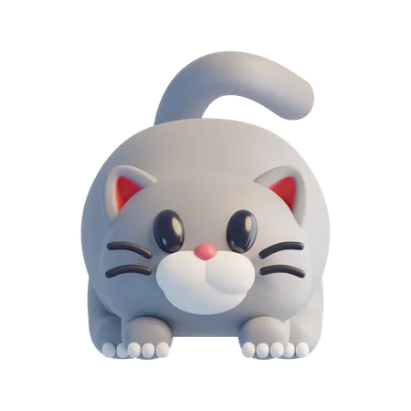 白い猫  3D Icon