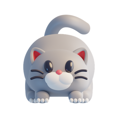 White Cat  3D Icon