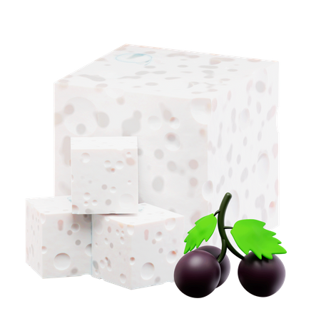 White Cheese  3D Icon