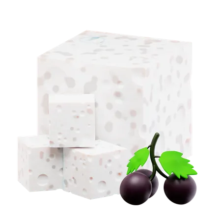 White Cheese  3D Icon