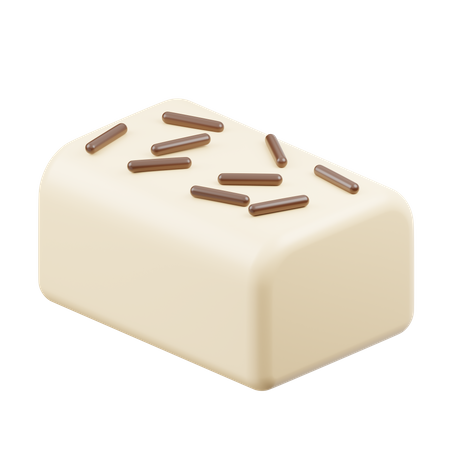 White Choco Stick With Chocochips  3D Icon