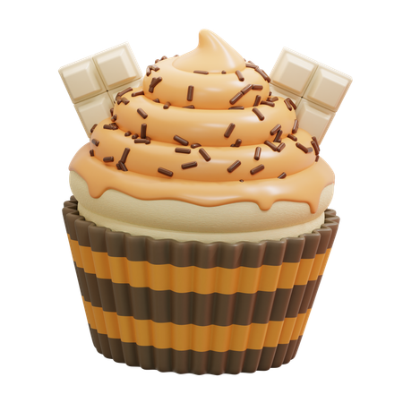 White chocolate cupcake  3D Icon