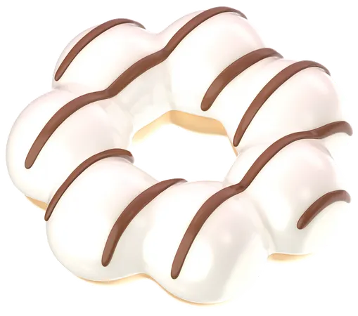 White chocolate mochi donut  3D Icon
