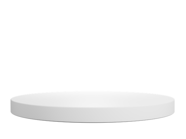 White Circle Pedestal 3D Illustration