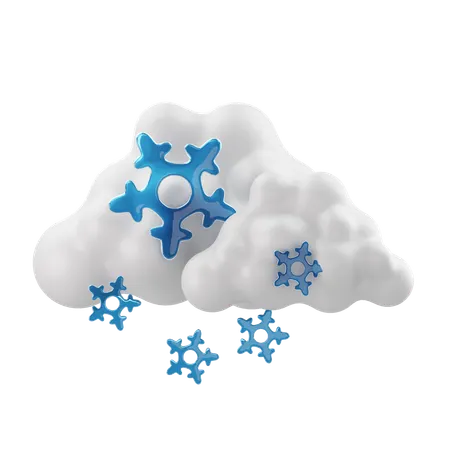 White Cloud With Snow  3D Icon