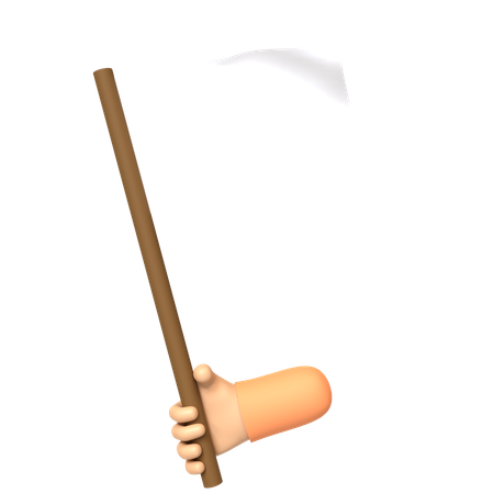 White Flag Holding Hand  3D Illustration