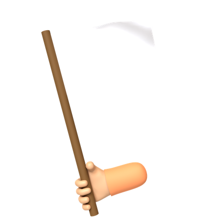 White Flag Holding Hand 3D Illustration