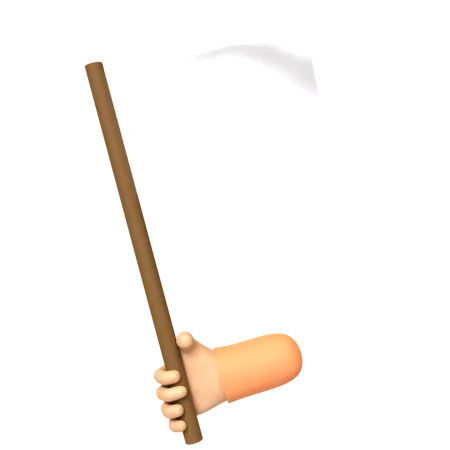 White Flag Holding Hand  3D Illustration