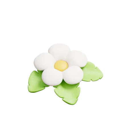 White flower  3D Icon