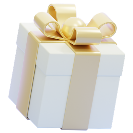 White Gift Box  3D Icon