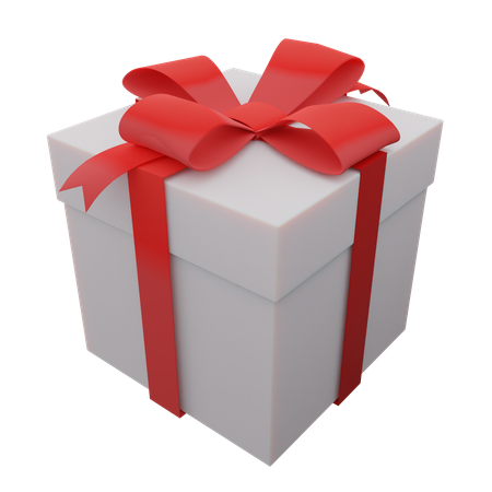White Gift Box  3D Icon