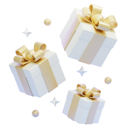 White Gift Boxes  3D Icon