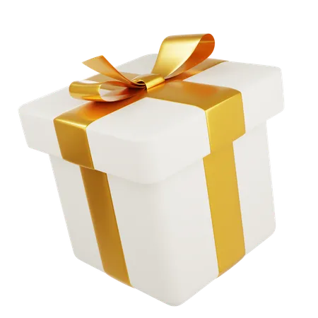 White Gold Gift Box  3D Icon