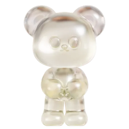 White Gummy Bear  3D Icon