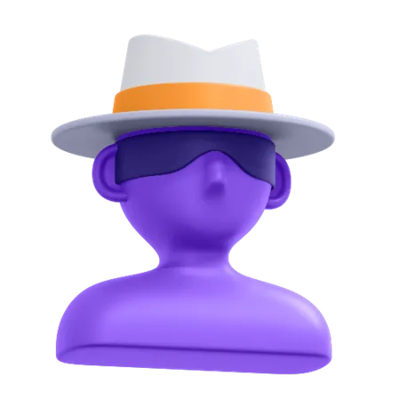 An Icon Of White Hat Hacker 3D Icon