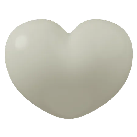 White Heart  3D Icon