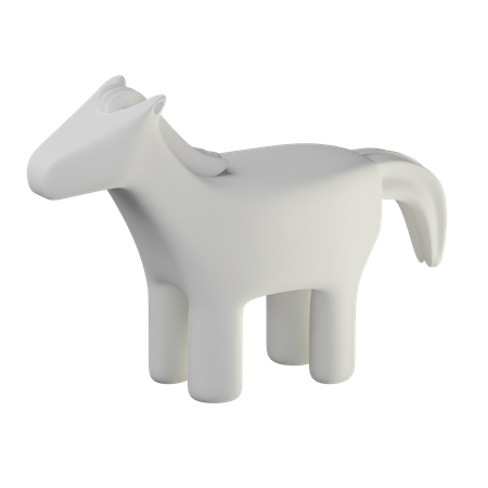 White Horse 3D Icon
